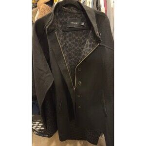 Coach Black Wool Logo Cape Poncho Coat Signature Lining